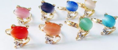 高品質(zhì)貓咪貓眼石戒指 義烏批發(fā)地攤飾品的時尚選擇